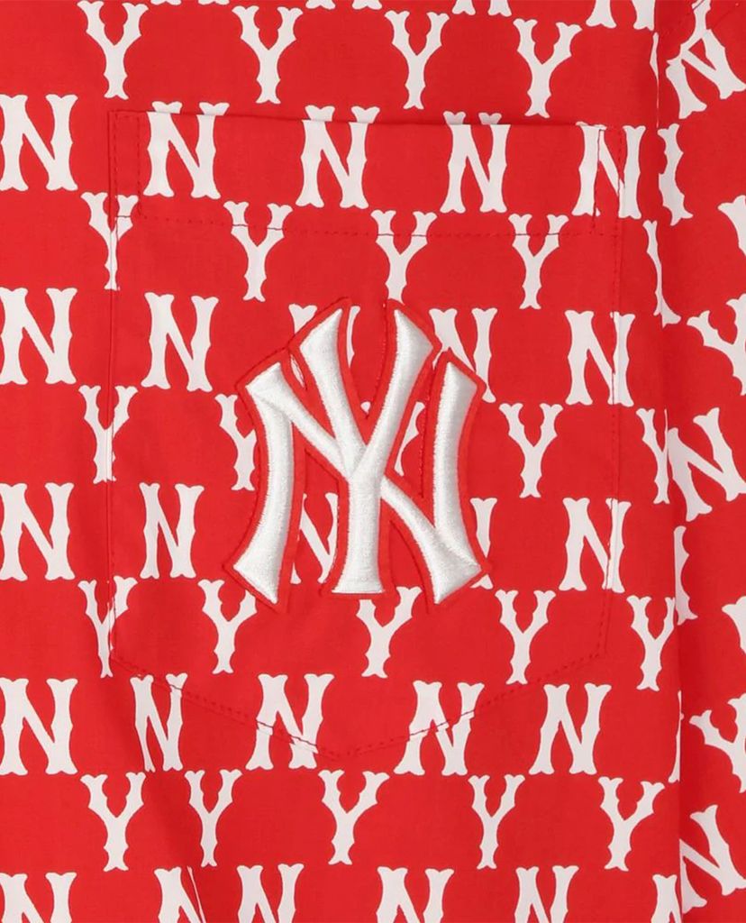 MLB - Áo sơ mi nam tay ngắn phối họa tiết monogram Woven