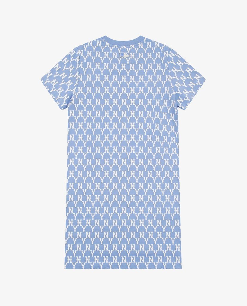 MLB - Đầm mini cổ tròn ngắn tay phom suông Monogram Allover
