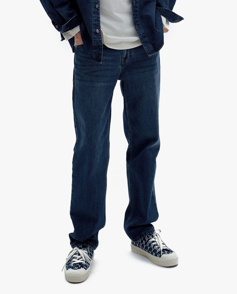 MLB - Quần jeans nam Wide Fit Back Pocket Logo