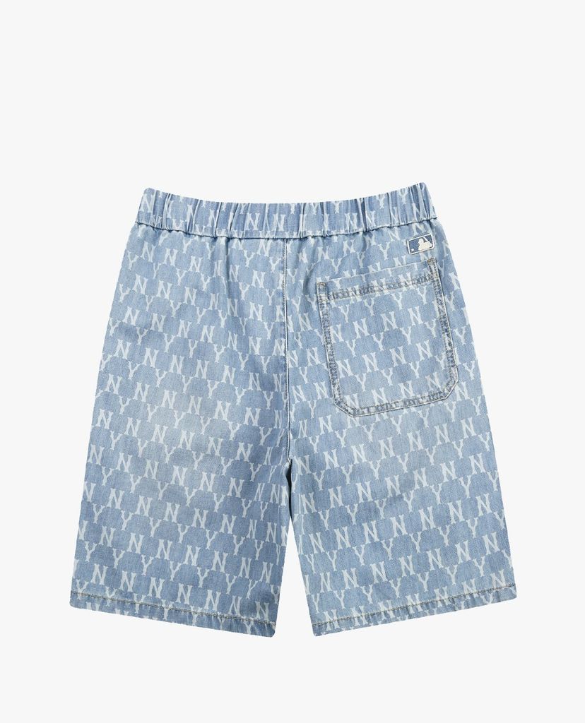 MLB - Quần shorts jeans nữ Monogram Print Denim
