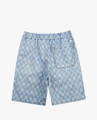 MLB - Quần shorts jeans nữ Monogram Print Denim