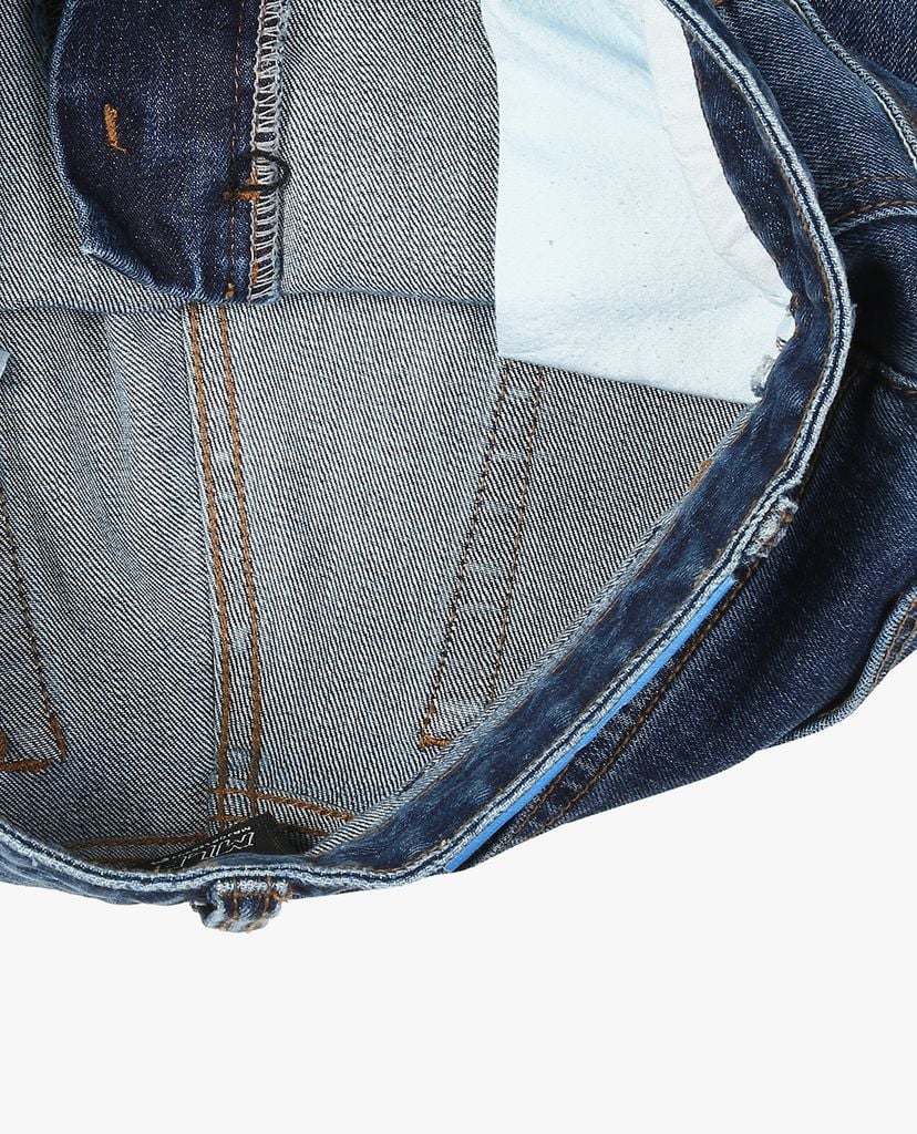 MLB - Quần jeans nữ ống rộng phối logo thời trang