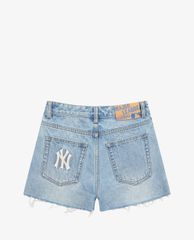 MLB - Quần shorts jeans nữ phối logo thời trang