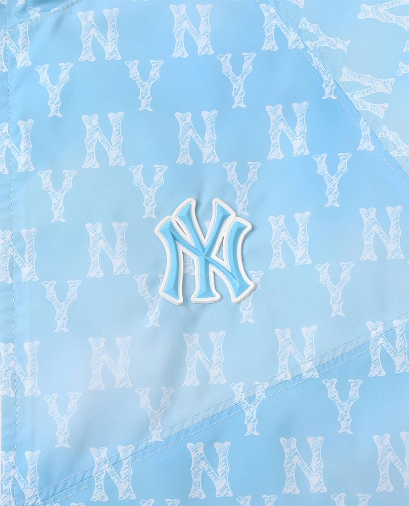 MLB - Áo khoác kiểu tay dài phối mũ trùm Monogram Crop Windbreak