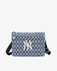 MLB - Túi đeo chéo chữ nhật chữ nhật Monogram Denim Sacoche