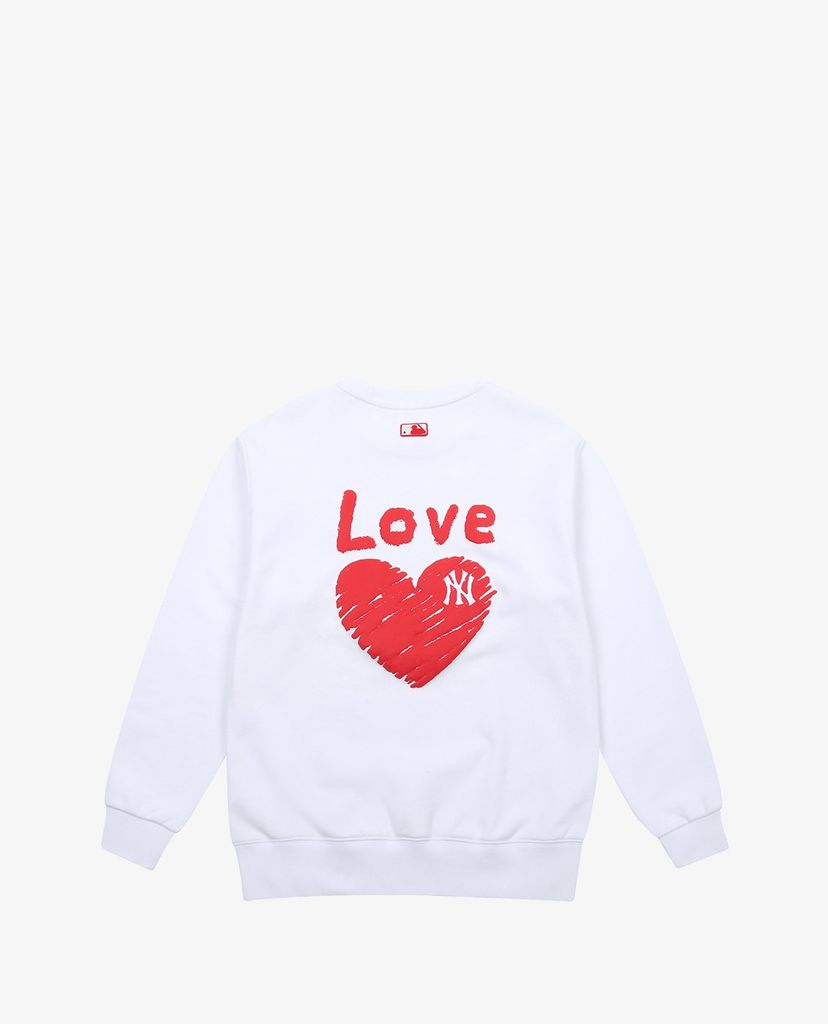 MLB - Áo sweatshirt tay dài cổ tròn Heart Love Overfit