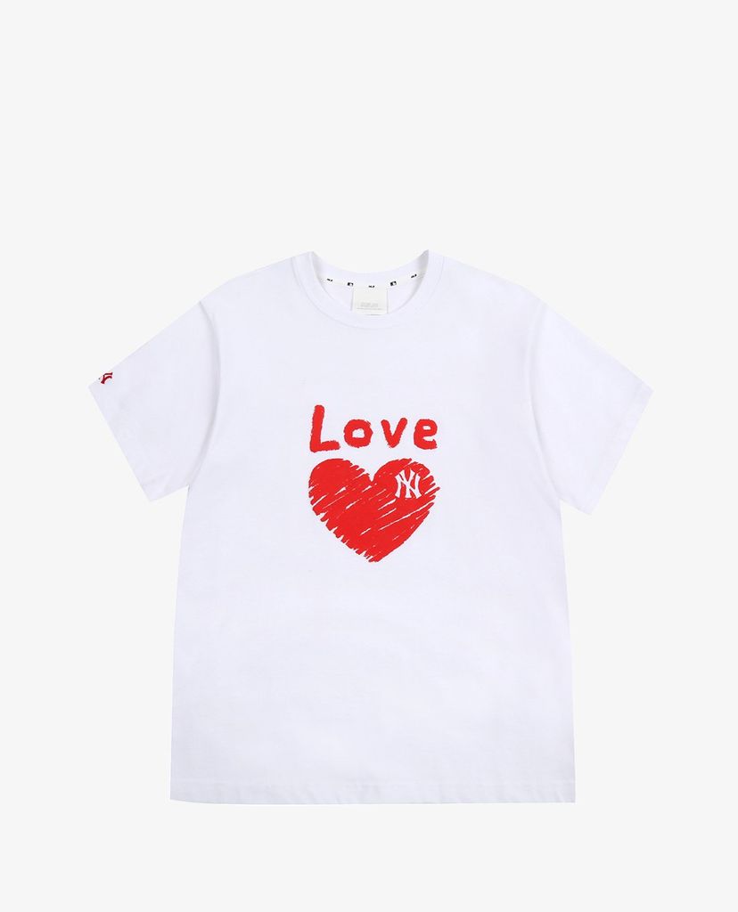 MLB - Áo thun cổ tròn ngắn tay Heart Love Over Fit