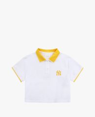 MLB - Áo thun nữ croptop cổ bẻ Basic Crop Pique
