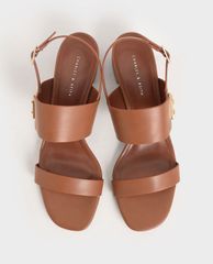 CHARLES & KEITH - Giày cao gót sandals Metal Buckle