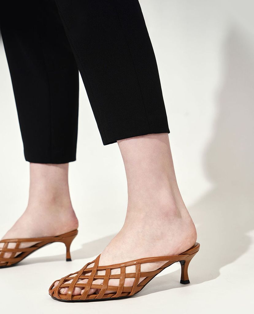 CHARLES & KEITH - Giày cao gót Square Toe Caged