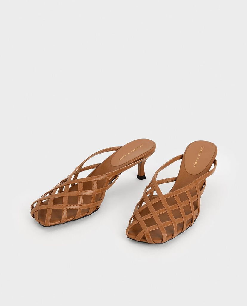 CHARLES & KEITH - Giày cao gót Square Toe Caged