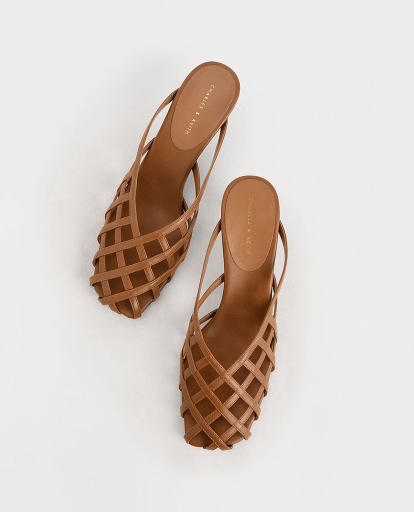 CHARLES & KEITH - Giày cao gót Square Toe Caged