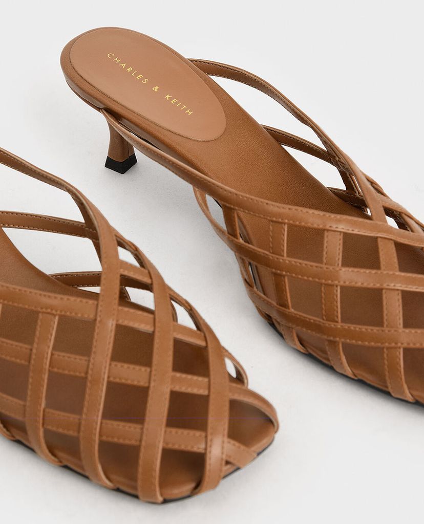 CHARLES & KEITH - Giày cao gót Square Toe Caged