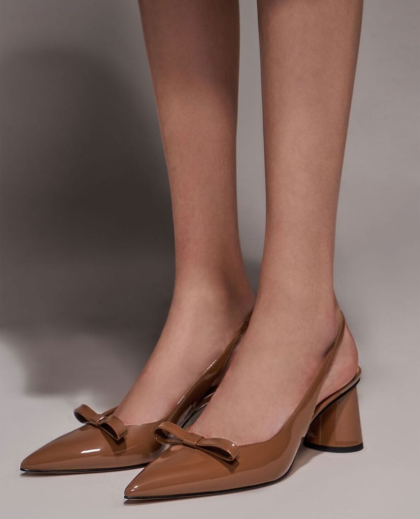 CHARLES & KEITH - Giày cao gót mũi nhọn Bow Slingback