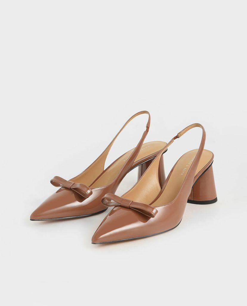CHARLES & KEITH - Giày cao gót mũi nhọn Bow Slingback