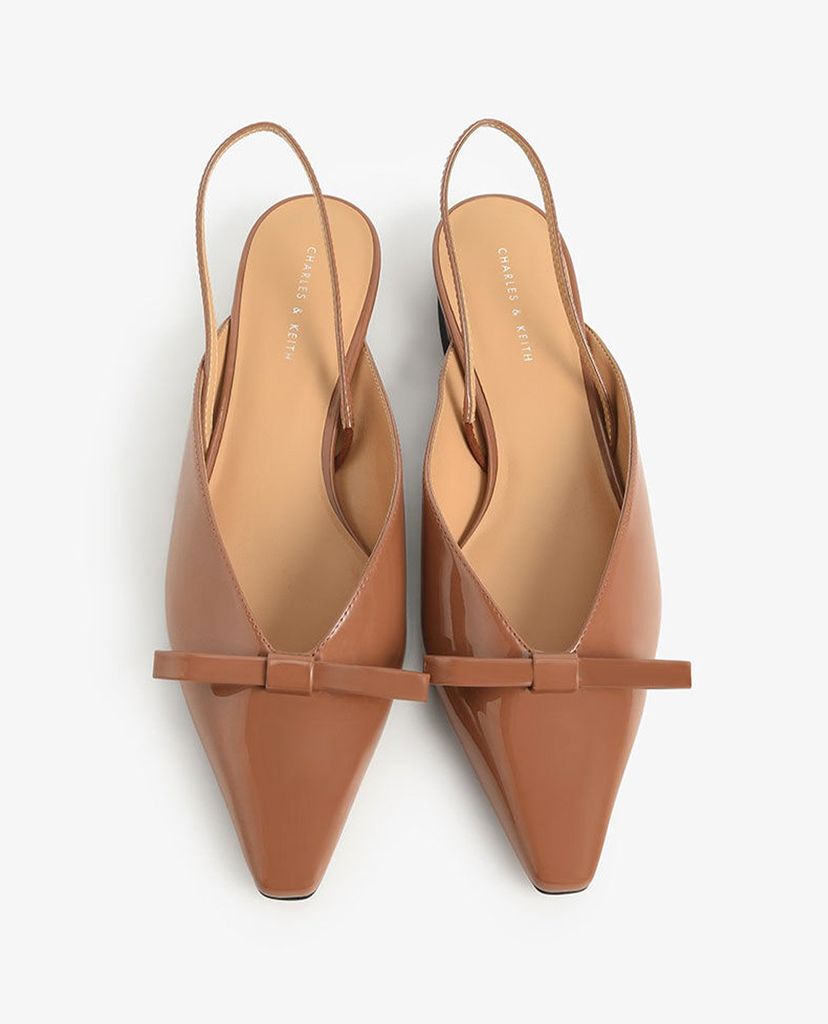 CHARLES & KEITH - Giày đế bệt mũi nhọn Patent Bow
