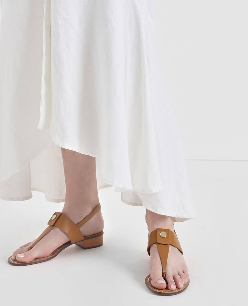 CHARLES & KEITH - Giày sandal Gold Button Accent Thong