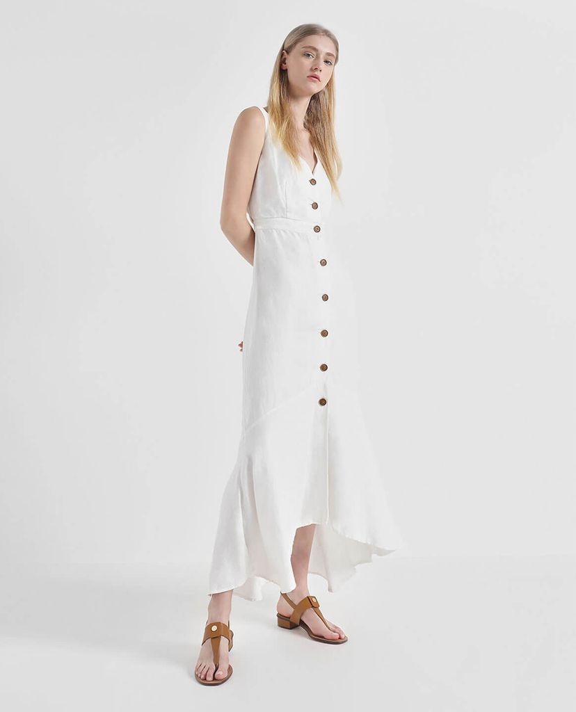 CHARLES & KEITH - Giày sandal Gold Button Accent Thong
