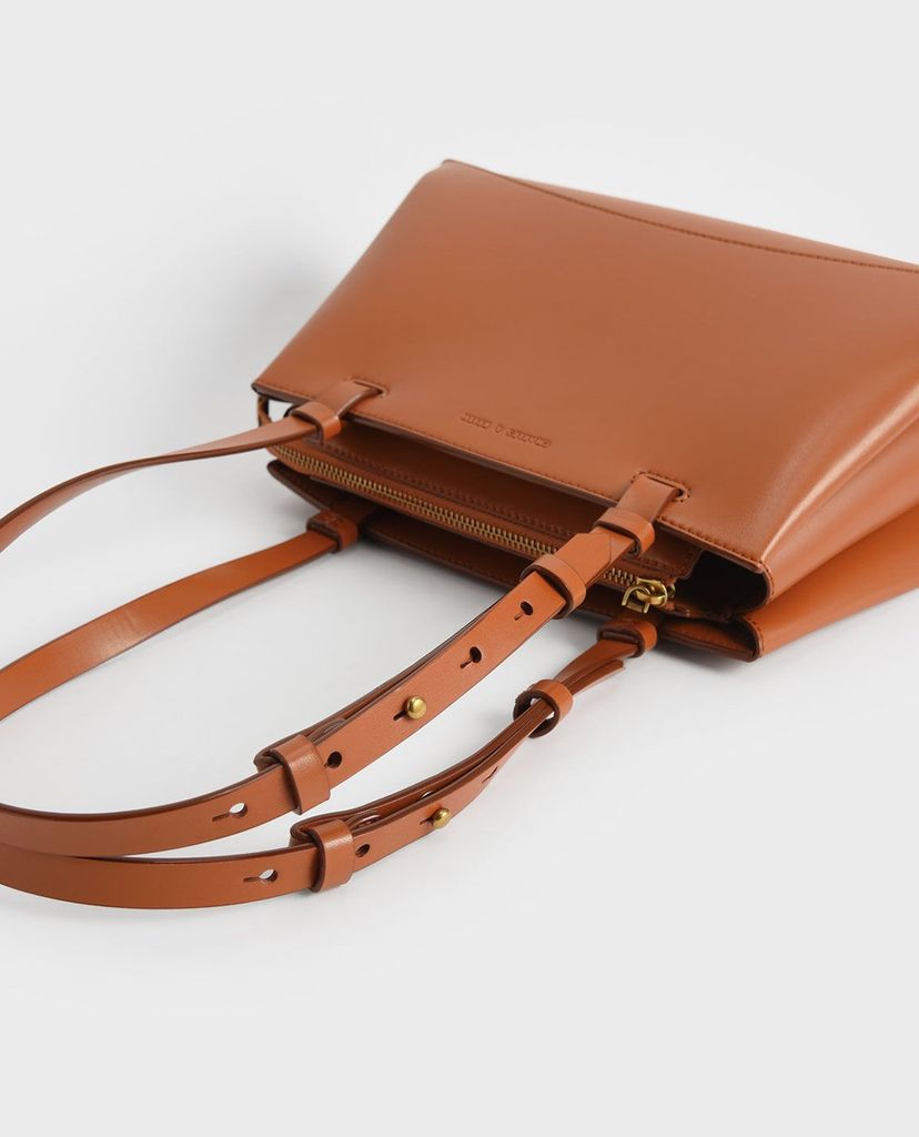 CHARLES & KEITH - Túi tote nữ chữ nhật Double Handle Trapeze