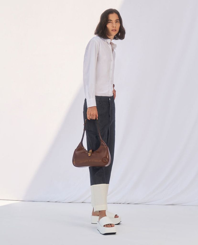 CHARLES & KEITH - Túi đeo vai nữ hình thang Metallic Accent Hobo