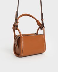 CHARLES & KEITH - Túi đeo vai nữ chữ nhật chi tiết tay cầm xoắn thời trang