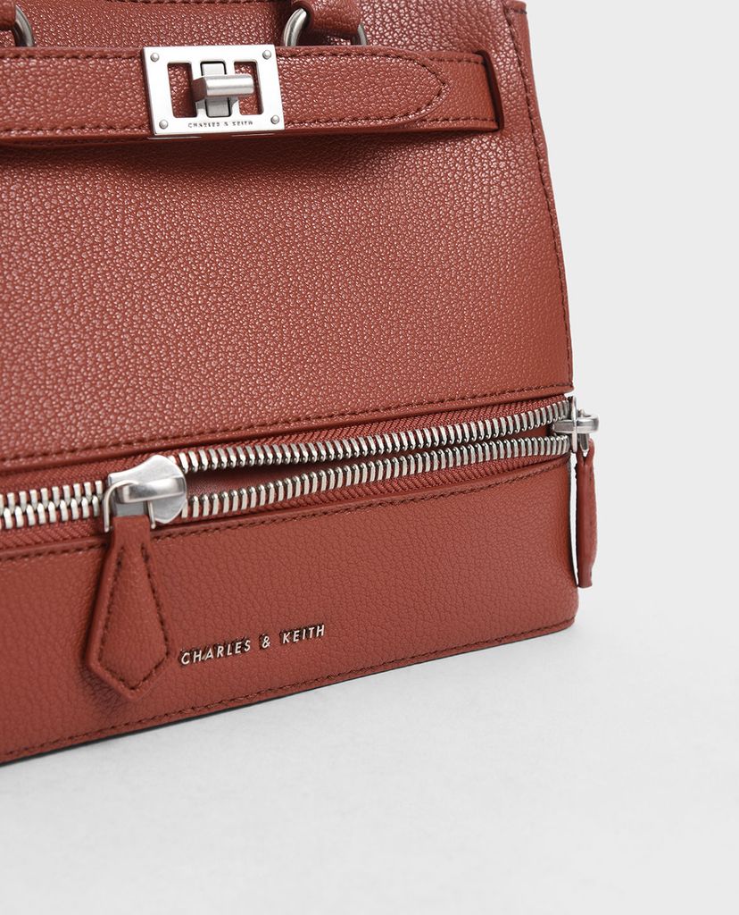 CHARLES & KEITH - Túi đeo vai Two Way Zip Structured