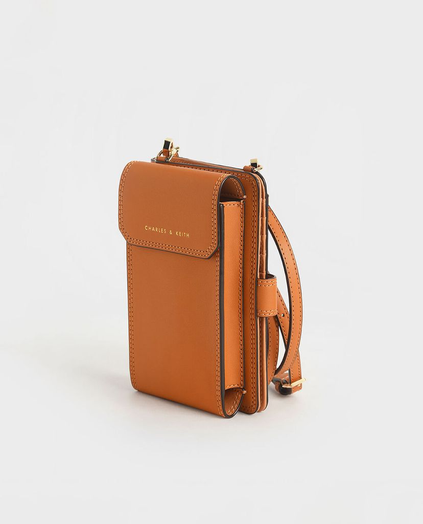 CHARLES & KEITH - Ví cầm tay nữ chữ nhật phối dây Elongated Pouch