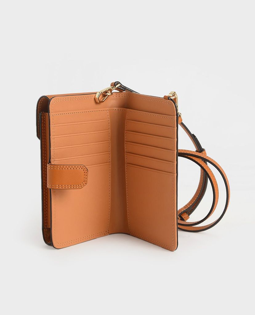 CHARLES & KEITH - Ví cầm tay nữ chữ nhật phối dây Elongated Pouch