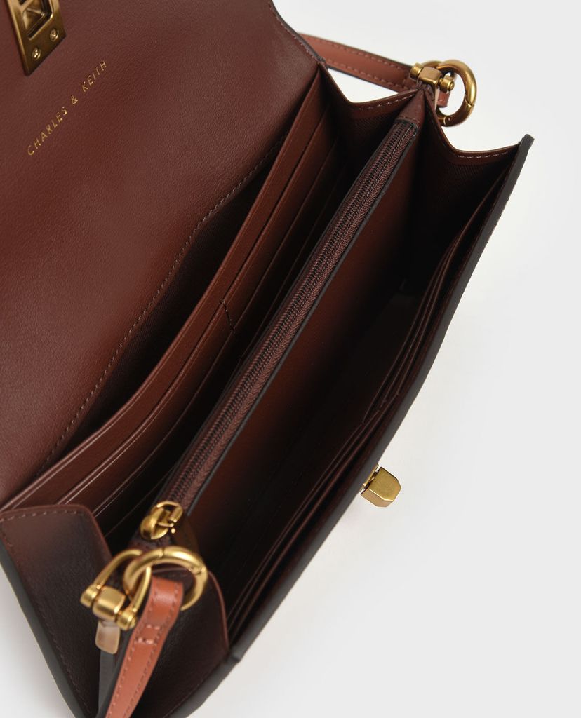 CHARLES & KEITH - Ví cầm tay nữ chữ nhật Coiled Top