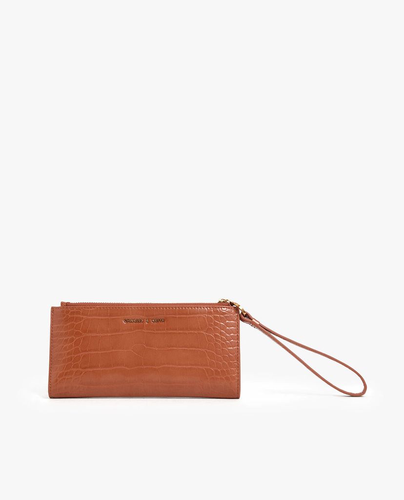 CHARLES & KEITH - Ví Mini Croc Effect Wristlet