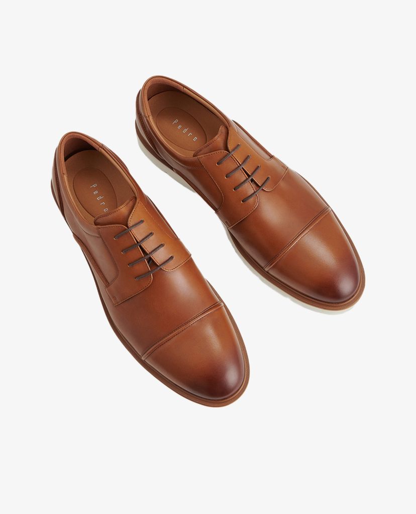 PEDRO - Giày tây nam phối dây Leather Cap Toe