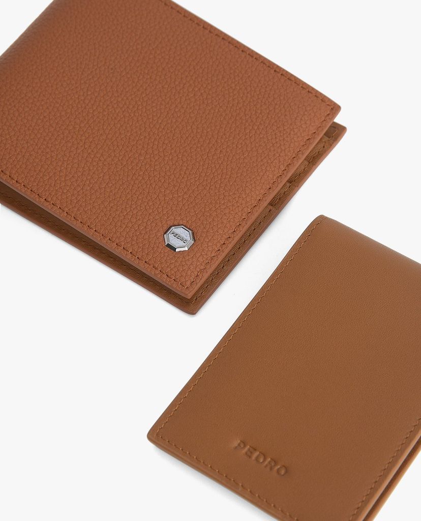 PEDRO - Ví nam dạng gập Textured Leather Bi Fold
