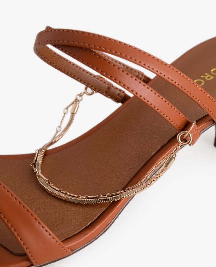 PEDRO - Giày sandals cao gót Gold Chain Strappy