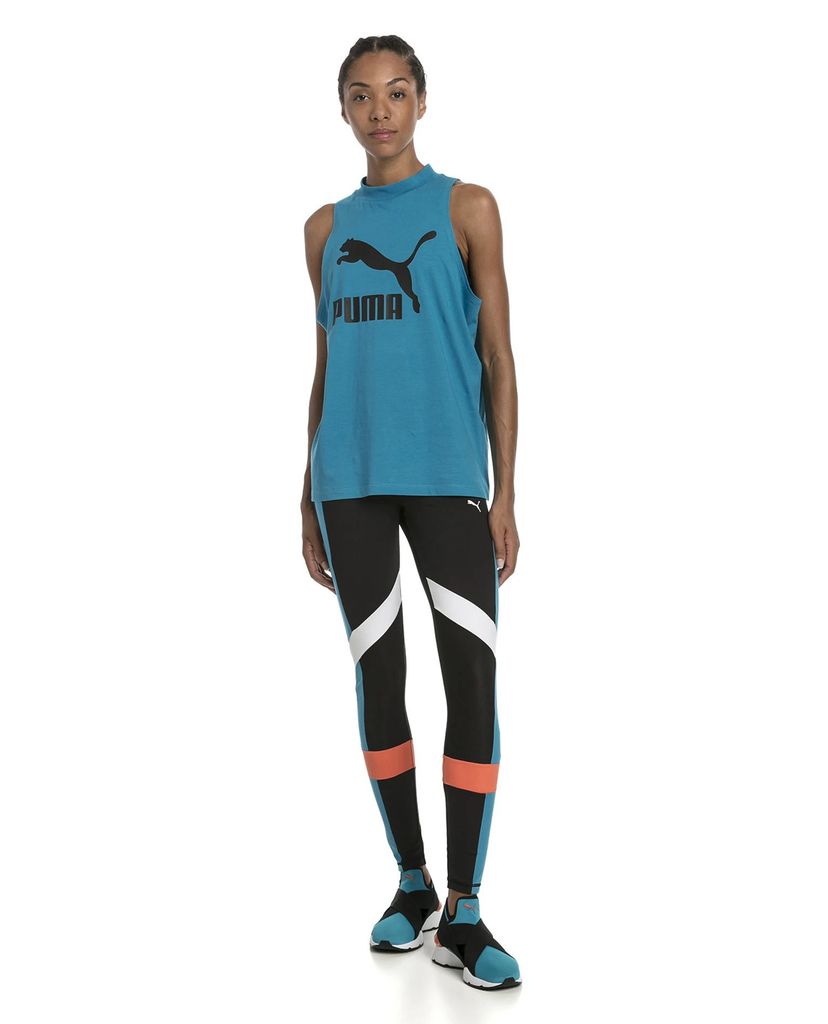 PUMA - Quần legging nữ Chase Black Caribean