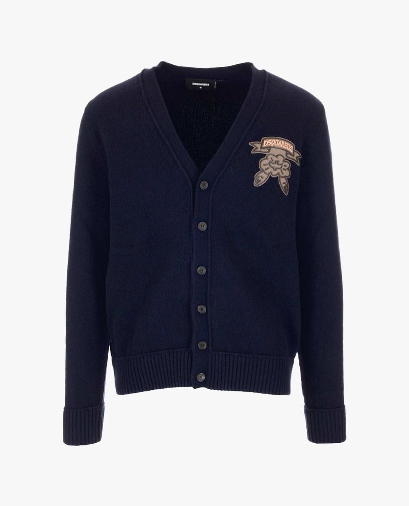 DSQUARED2 - Áo cardigan nam cổ V nút cài hiện đại