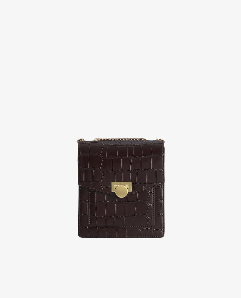 PEDRO - Túi đeo chéo nữ phom vuông Croc Effect Leather Shoulder