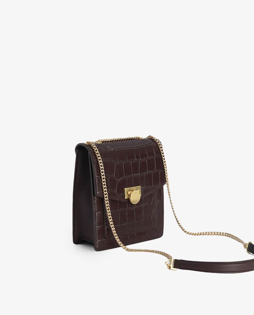 PEDRO - Túi đeo chéo nữ phom vuông Croc Effect Leather Shoulder