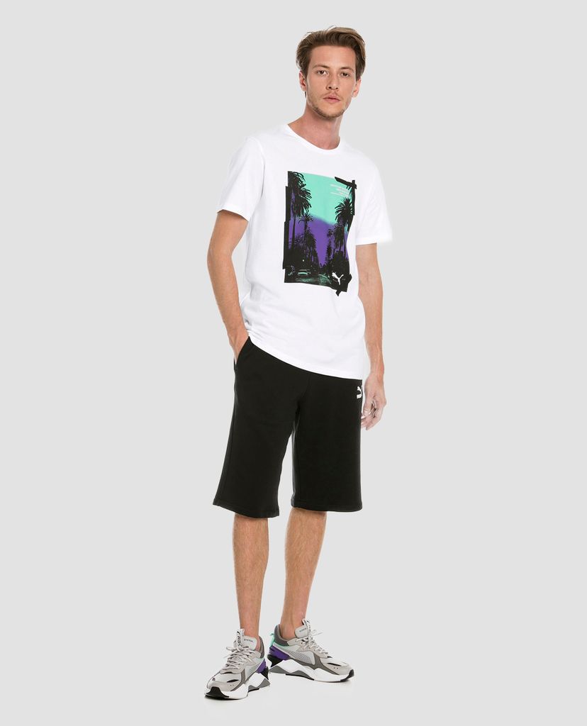 PUMA - Áo thun nam cổ tròn Graphic Palms