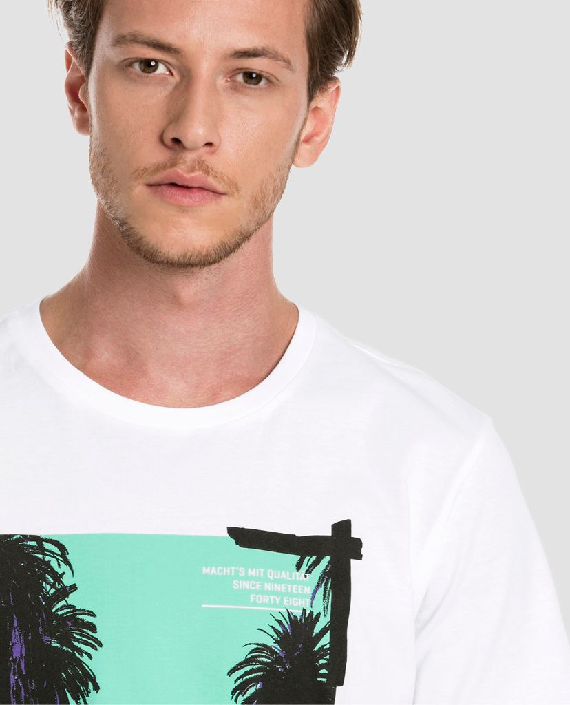 PUMA - Áo thun nam cổ tròn Graphic Palms