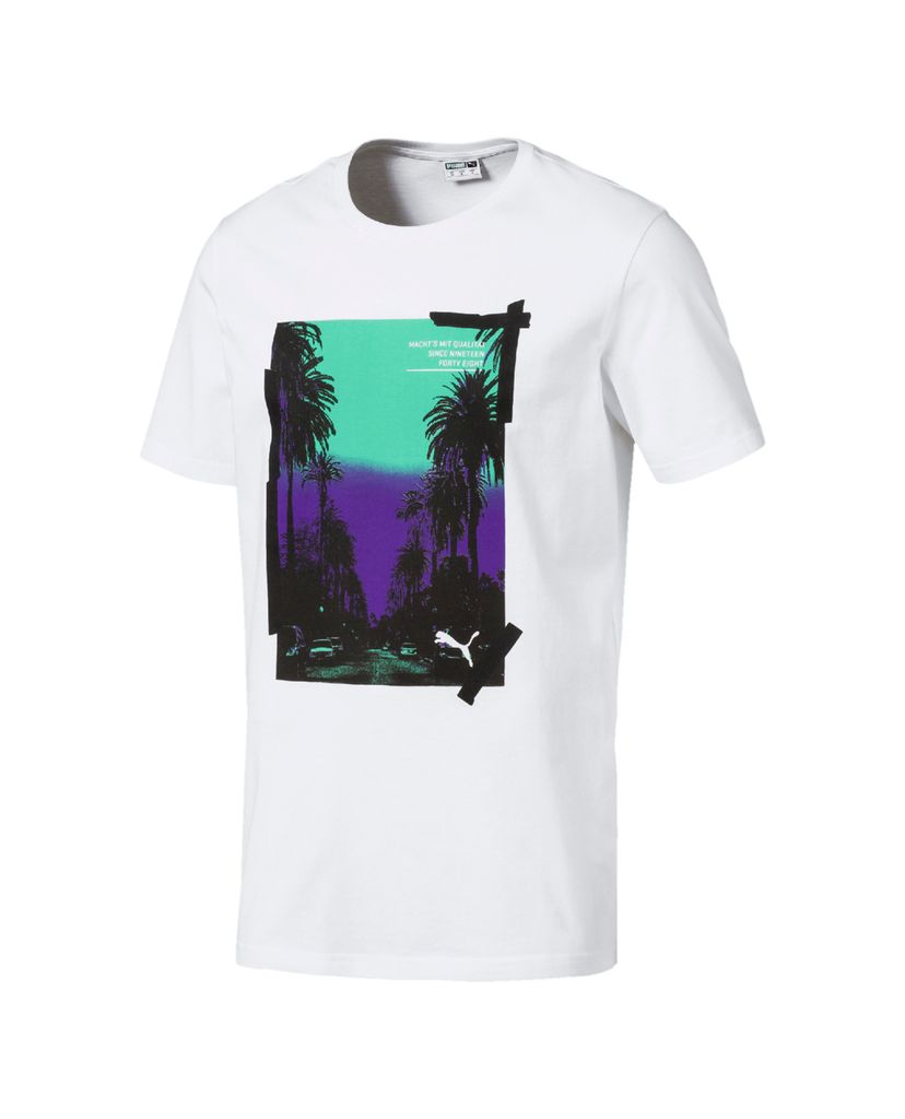 PUMA - Áo thun nam cổ tròn Graphic Palms