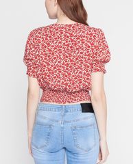 GIGI - Áo kiểu nữ ngắn tay cổ V Smocked Button