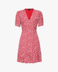 GIGI - Đầm mini cổ V tay ngắn Ruched Waist