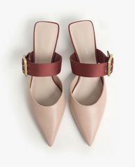 CHARLES & KEITH - Giày cao gót mũi nhọn Satin Grommet Buckle