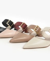 CHARLES & KEITH - Giày cao gót mũi nhọn Satin Grommet Buckle