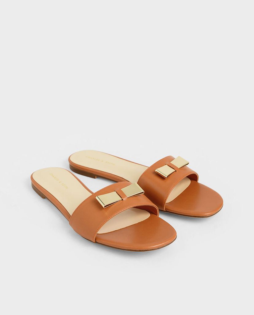 CHARLES & KEITH - Dép nữ quai ngang Metal Bow Slide