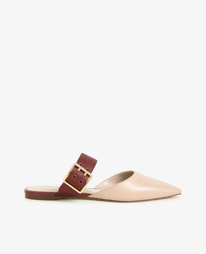 CHARLES & KEITH - Giày đế bệt nữ mũi nhọn Satin Buckle Strap