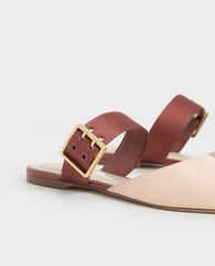 CHARLES & KEITH - Giày đế bệt nữ mũi nhọn Satin Buckle Strap