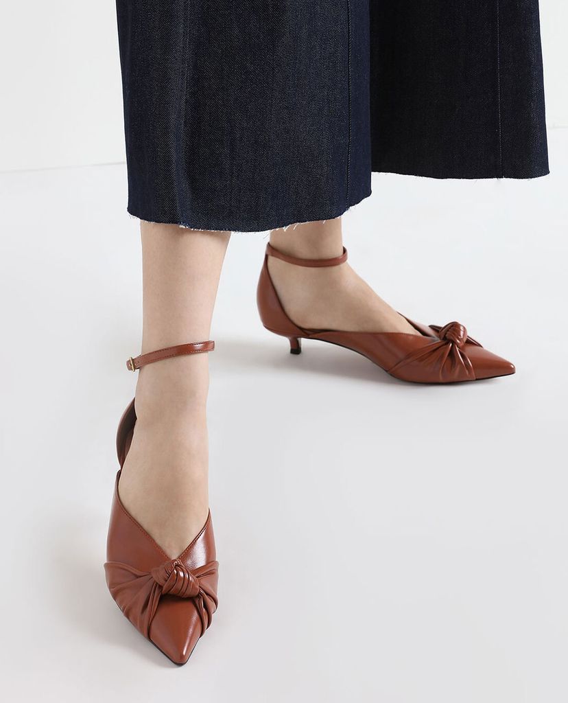 CHARLES & KEITH - Giày cao gót Knotted Kitten Heel Pumps