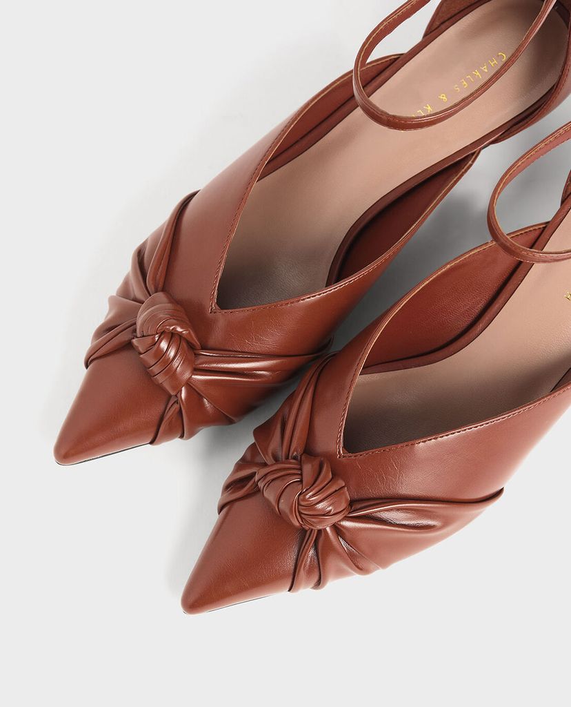 CHARLES & KEITH - Giày cao gót Knotted Kitten Heel Pumps