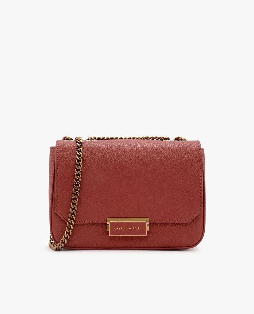 CHARLES & KEITH - Túi đeo chéo nữ chữ nhật Classic Push Lock